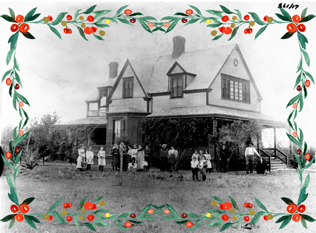 Black and white photo of the victorian ranch house at goodnight ranch
